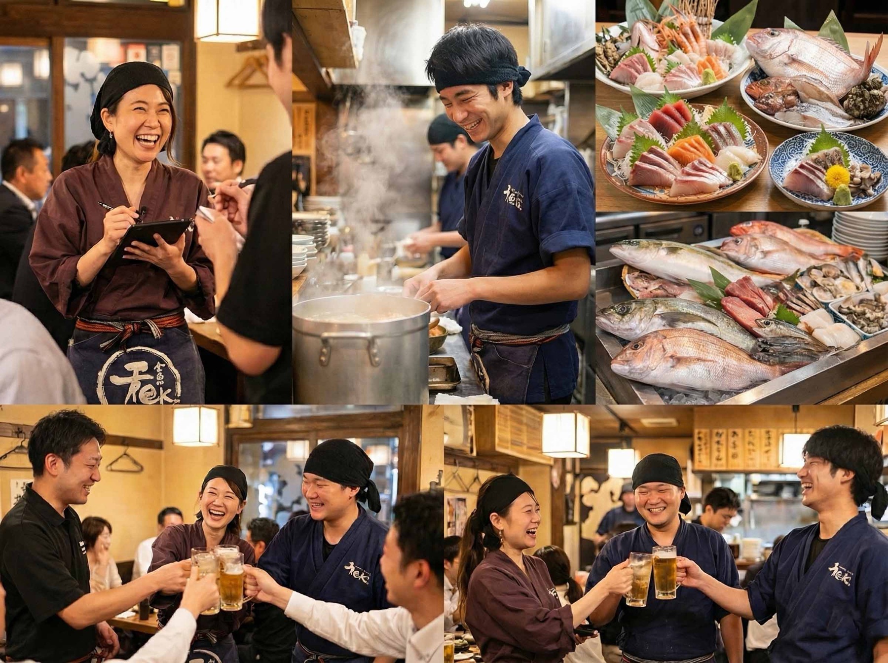 うお心で働くスタッフと鮮魚料理